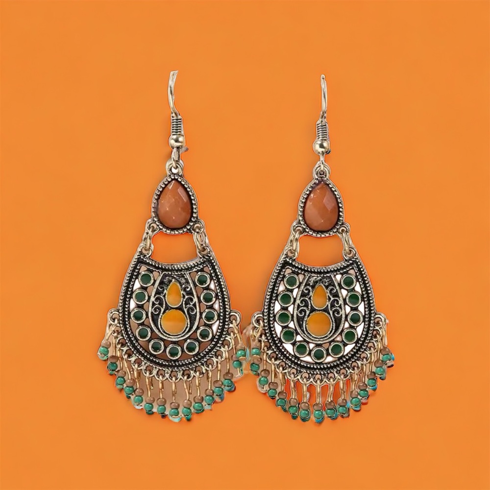 Bohemian‎ Beaded Tassel Drop Dangle Earrings Vintage Style
*Faux Fa